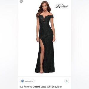 La Femme Dress, Elegant Black Evening Gown